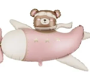 PD FB  SS BEAR IN AIRPLANE , PINK